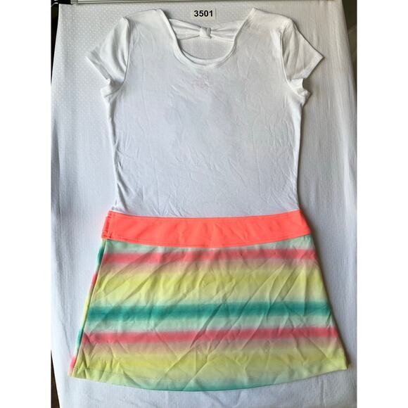 CRB Girl’s ShortSleeve Knee Length Stretch Dress size 16,White & Rainbow,Unicorn - Picture 10 of 10